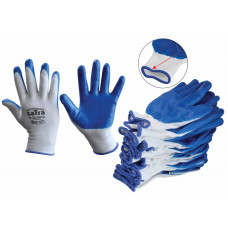 Работни ръкавици с нитрилно покритие 10 (XL) 12 бр.