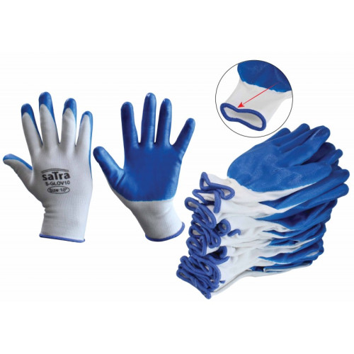Работни ръкавици с нитрилно покритие 9 (XL) 12 бр.